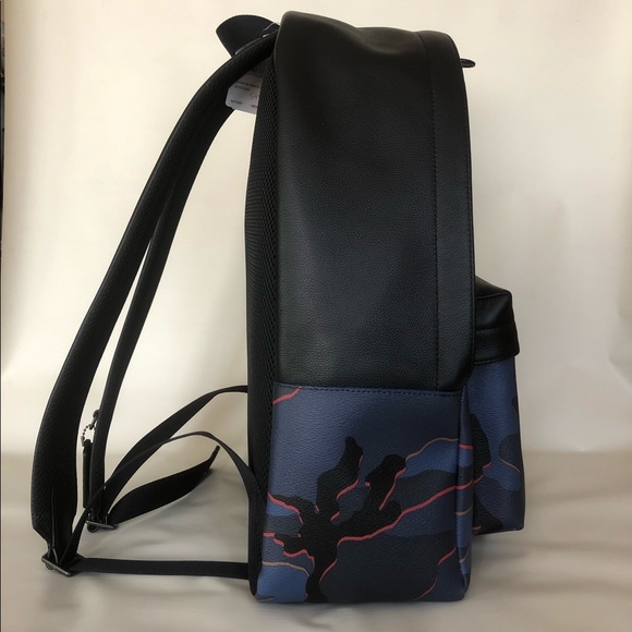 COACH Charles Blue/Multicolor Camo Print Backpack - Picture 2 of 8